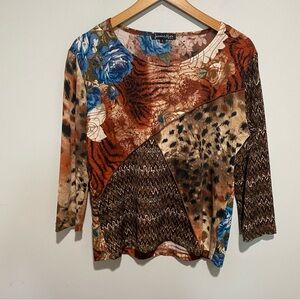Vintage Jessica Max Multi-pattern Women's‎ Top Size L